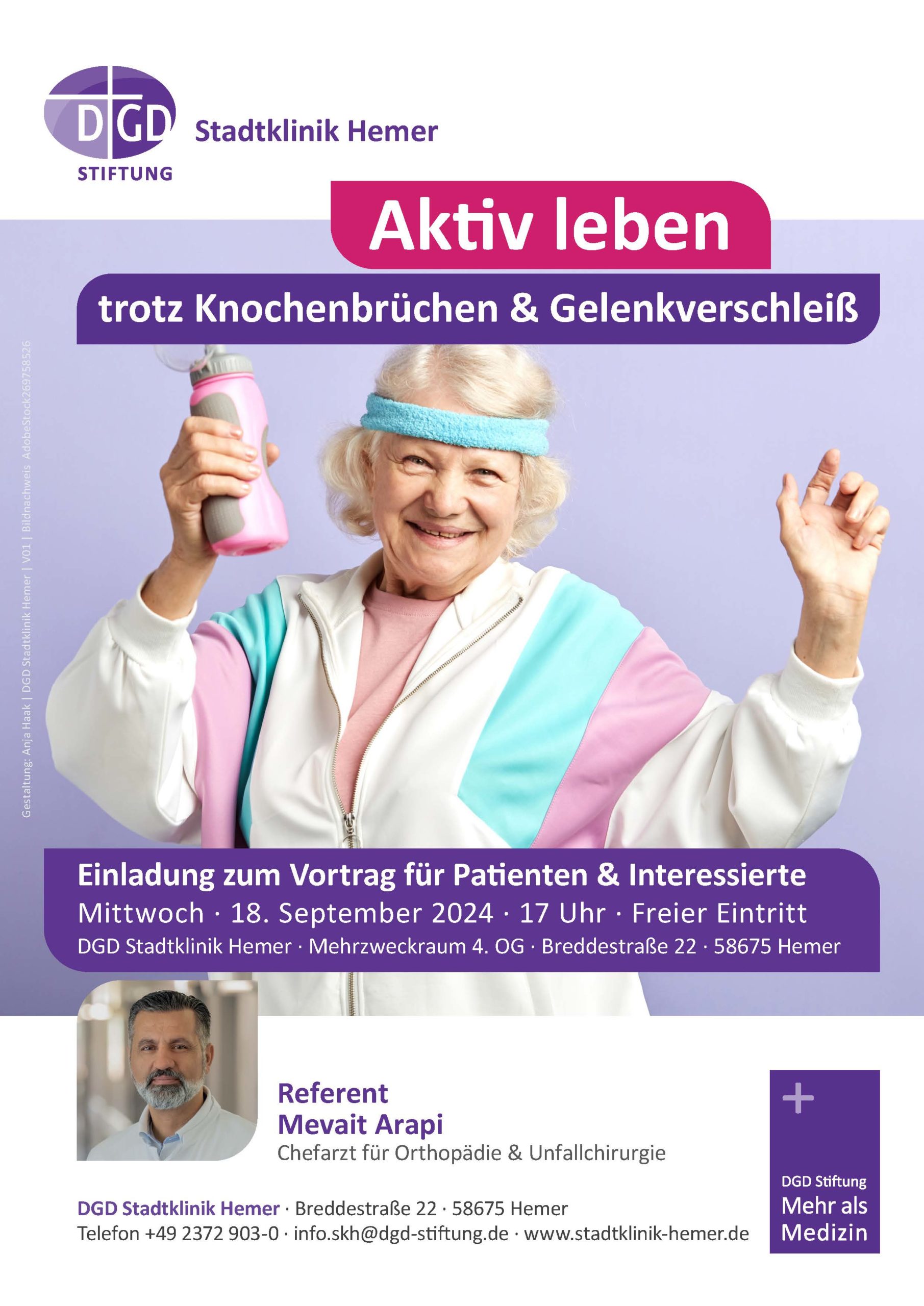 Vortrag für Patienten und Interessierte: Aktiv leben trotz Knochenbrüchen und Gelenkverschleiß